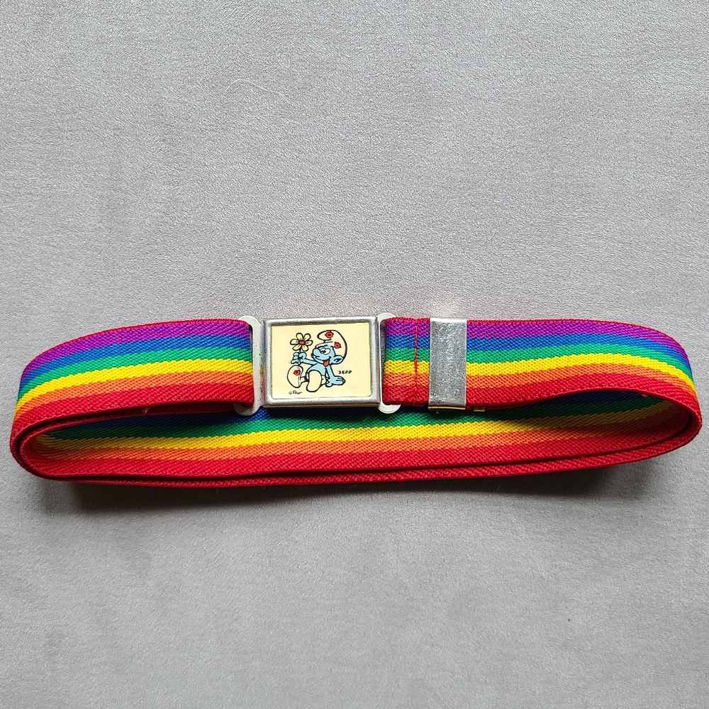 80's Smurf Rainbow Elastic Kid's Belt